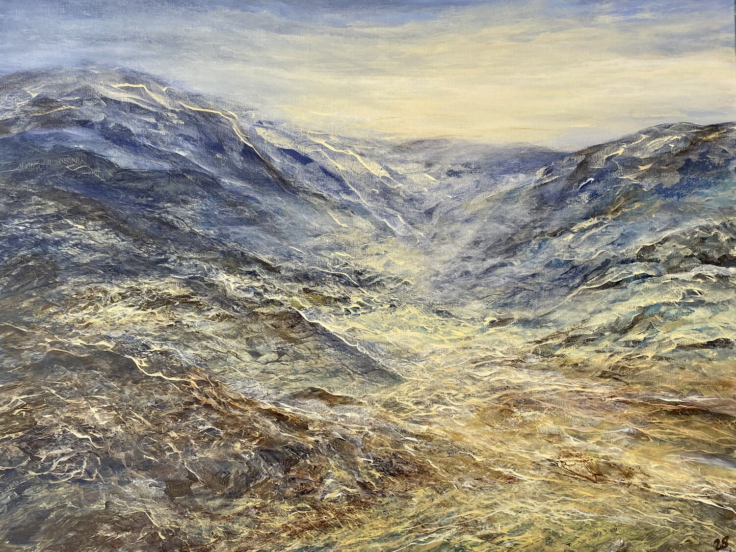 Coloured Mountains Ulrike Schmelter Original painting for sale
