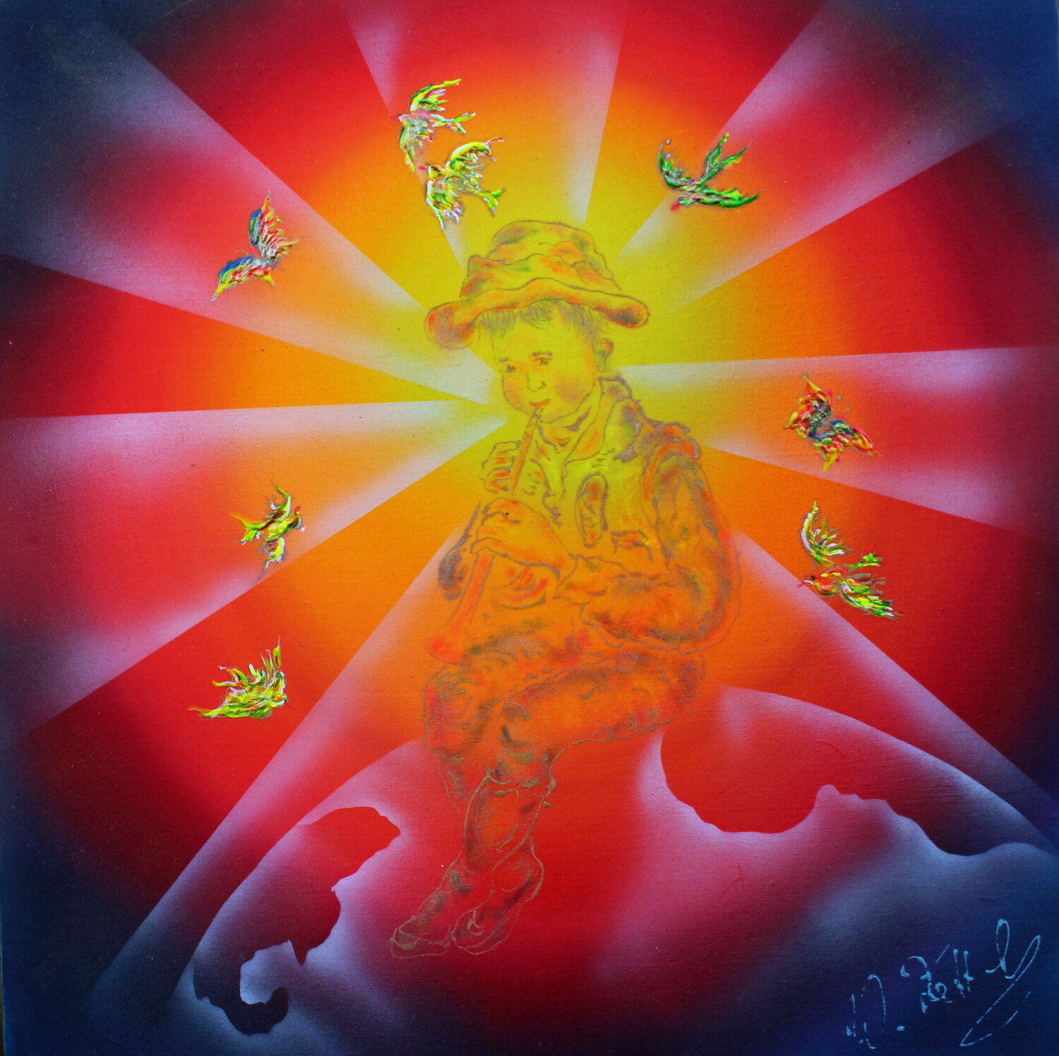 Musikant 7 Walter Zettl Original painting for sale