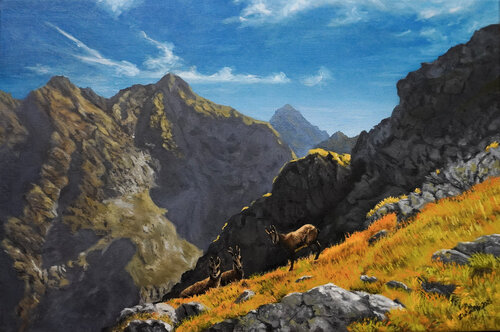Unexpected Mountain Experience by Pavol Zlatovský, Painting for Sale on Select