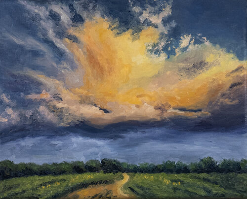Evening Sky 1 by Pavol Zlatovský, Painting for Sale on Select