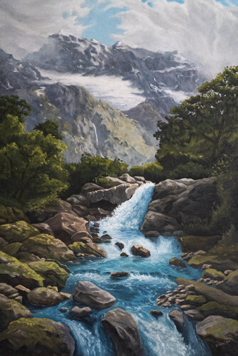 Glacial Stream by Pavol Zlatovský, Painting for Sale on Select