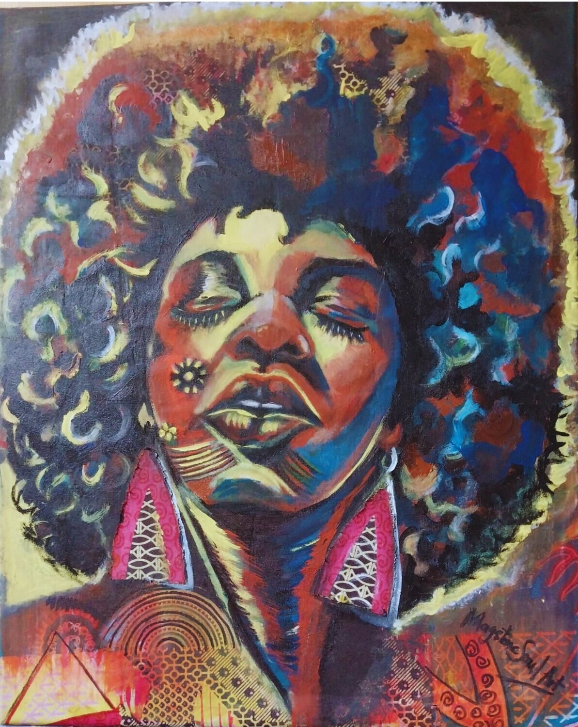 Surrendering Marthe Ngandu Original painting for sale