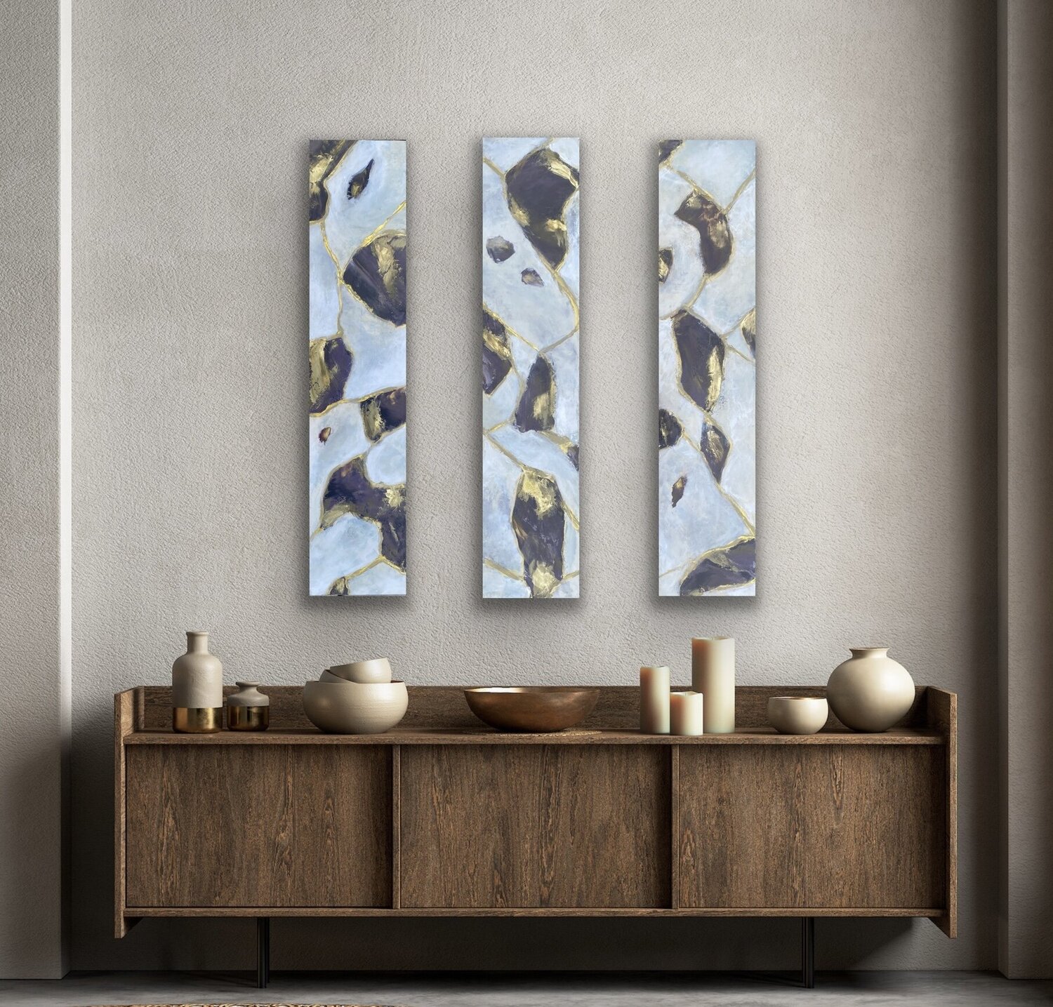 Purple Reigns 1, 2, 3 Suzanne Kubach Original painting for sale
