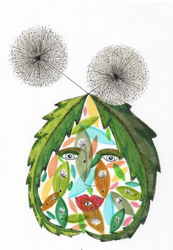 PEACE SEED "LÖWENZAHN" by Gudrun KARGL, Drawing for Sale on Select