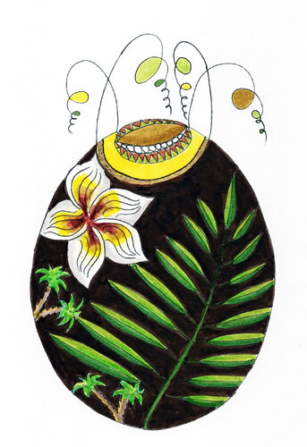 PEACE SEED 'KOKOSNUSS' by Gudrun KARGL, Drawing for Sale on Select
