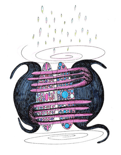 PEACE SEED "HORN" AUT by Gudrun KARGL, Drawing for Sale on Select