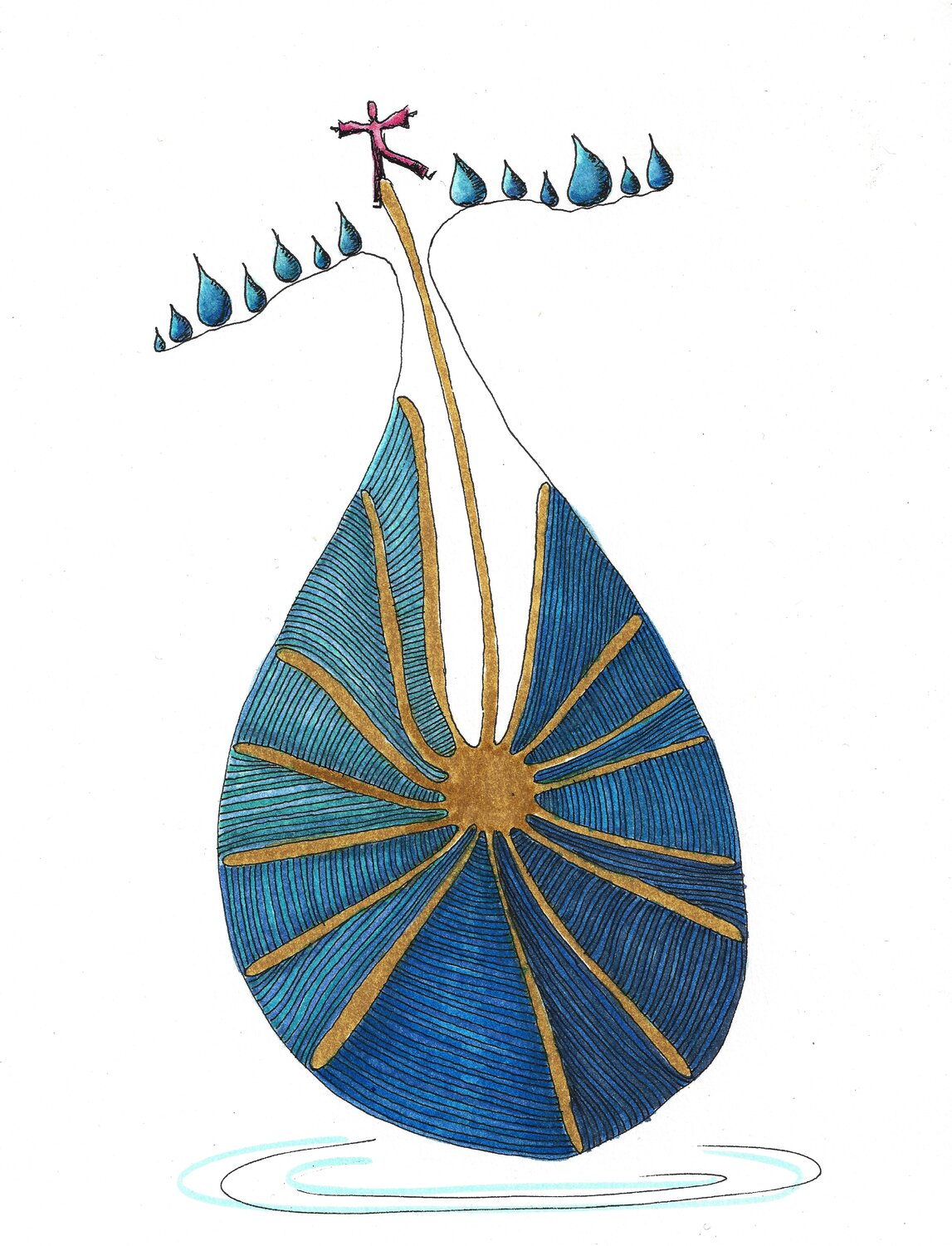 PEACE SEED "RAINDANCER" Gudrun KARGL Drawing for sale