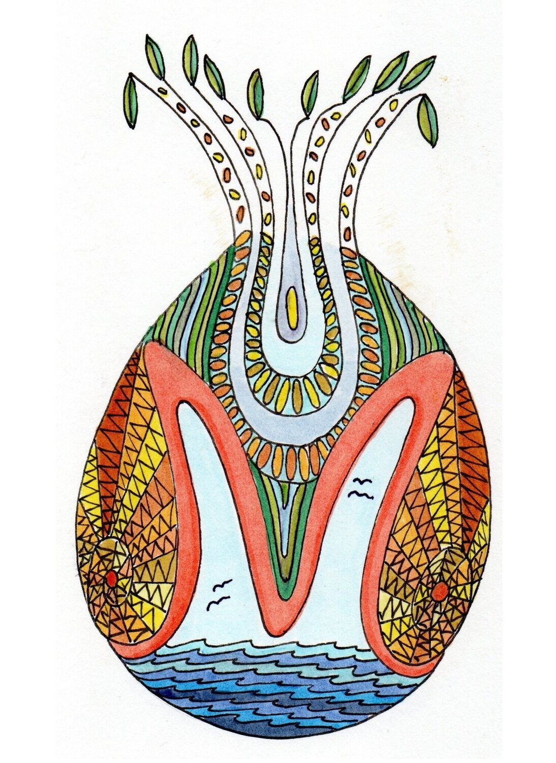 PEACE SEED "MALTA" Gudrun KARGL Drawing for sale