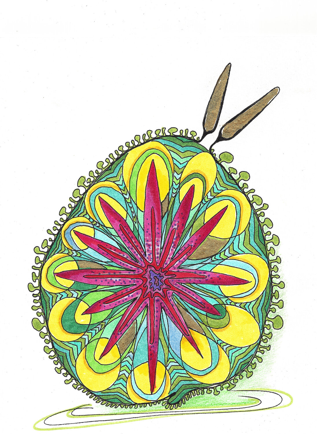 PEACE SEED "MARSEILLE" - Frankreich Gudrun KARGL Drawing for sale