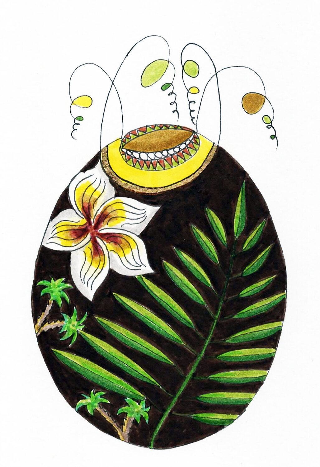 PEACE SEED 'KOKOSNUSS' Gudrun KARGL Drawing for sale