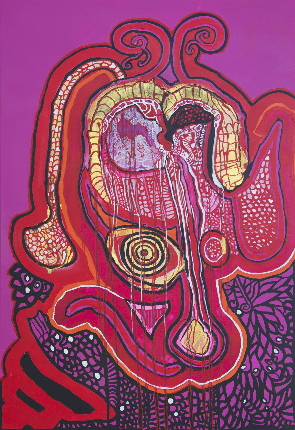In the head of the dog Charlotte Seuntjens Original painting for sale