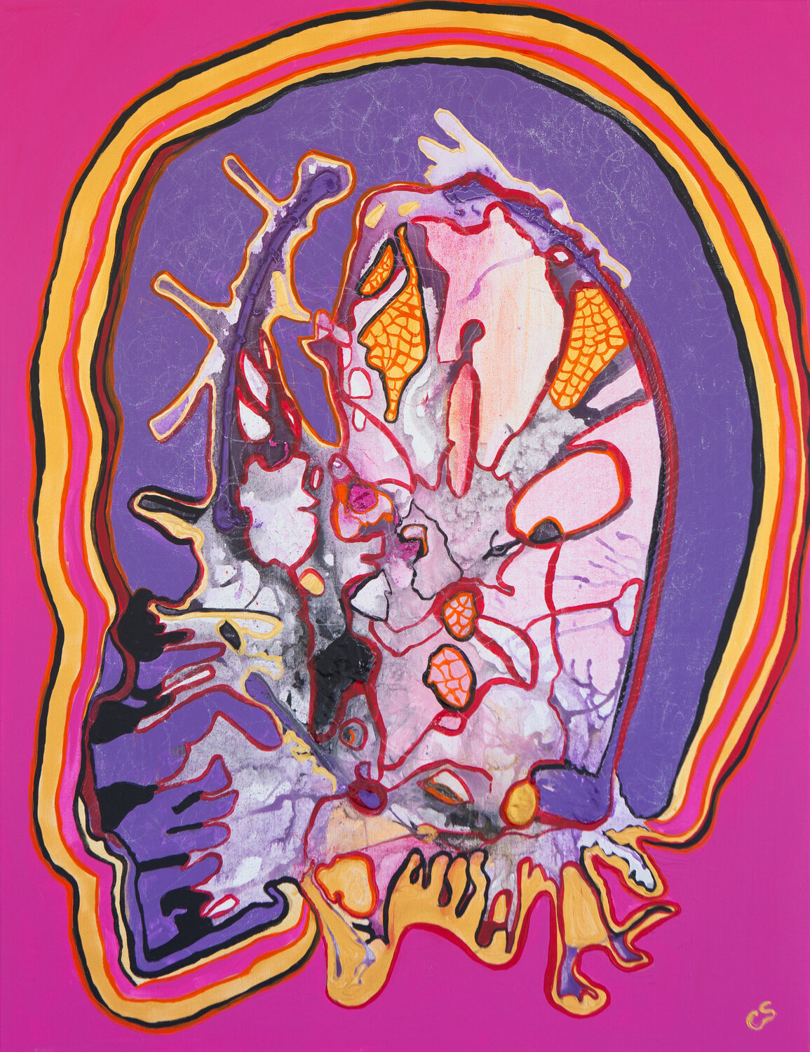 It's all in your head Charlotte Seuntjens Original painting for sale