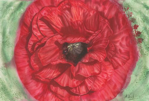 Unadorned Red by Alisa Vovk, Painting for Sale on Select