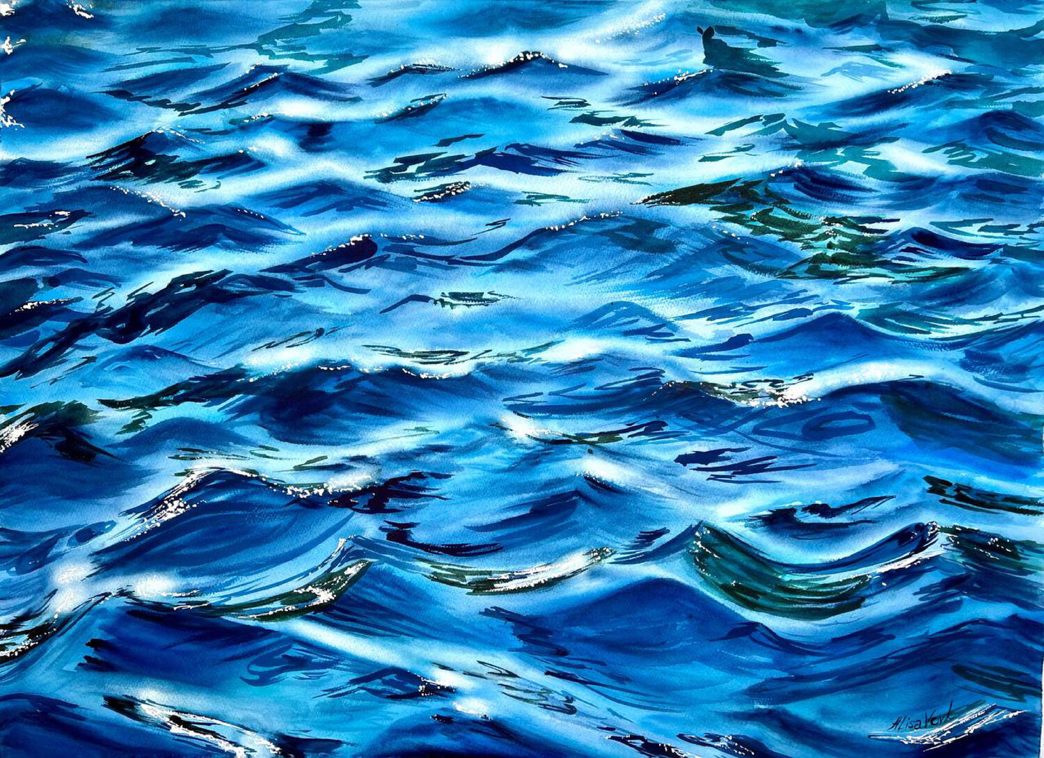 Cerulean Rhythms Alisa Vovk Original painting for sale