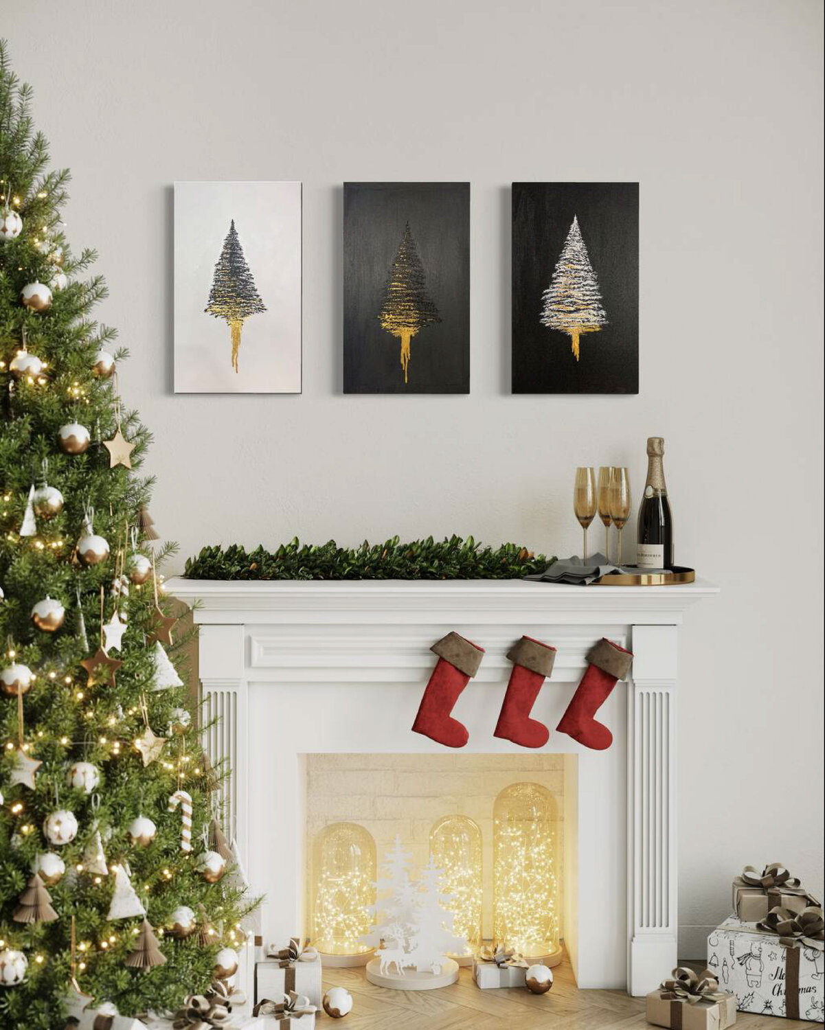 Celebration triptych Alisa Vovk Original painting for sale