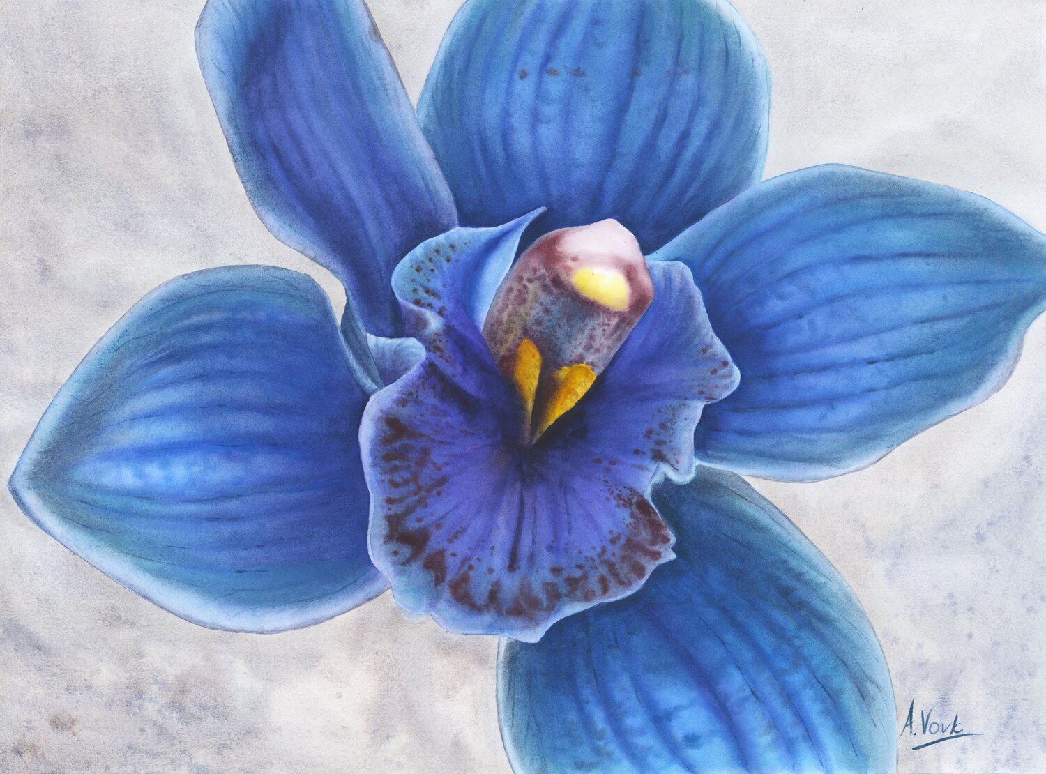 Lapis Orchid Alisa Vovk Original painting for sale