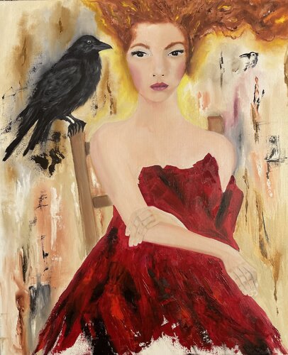 “Rosso d’anima” by Tiziana Stanco, Painting for Sale on Select