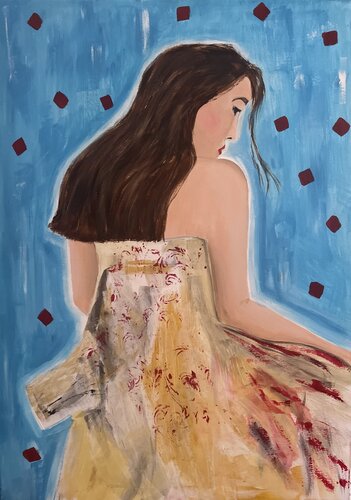 “Eco di seta e cielo” by Tiziana Stanco, Painting for Sale on Select