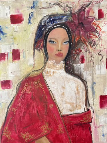 Il rosso che tenevo nascosto by Tiziana Stanco, Painting for Sale on Select