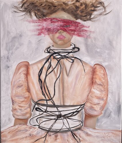 Occhi chiusi sul mondo by Tiziana Stanco, Painting for Sale on Select