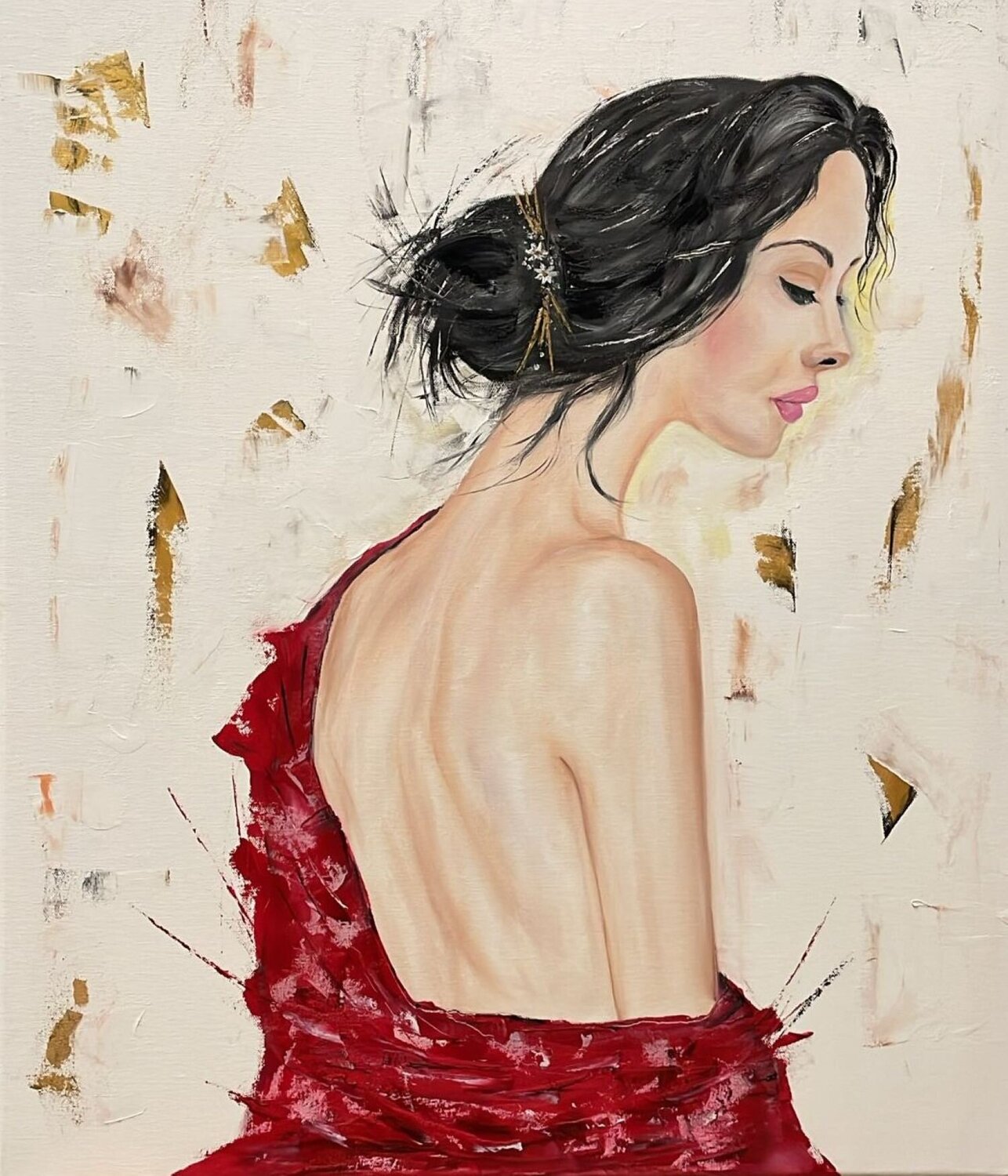 L'altra faccia del rosso Tiziana Stanco Original painting for sale