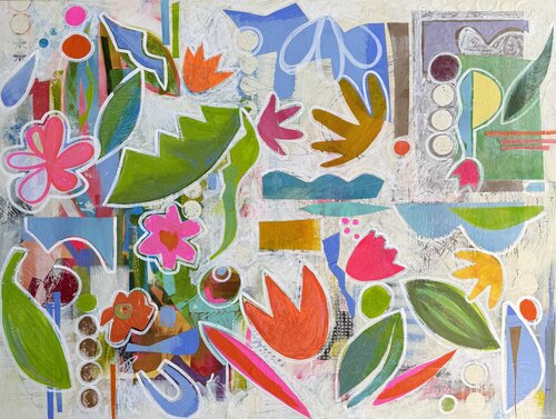 Color Arguing with Shape by Kathy Dunaway, Painting for Sale on Select