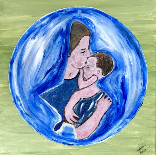 MADONNA CON BAMBINO by Marisa Comparin, Painting for Sale on Select