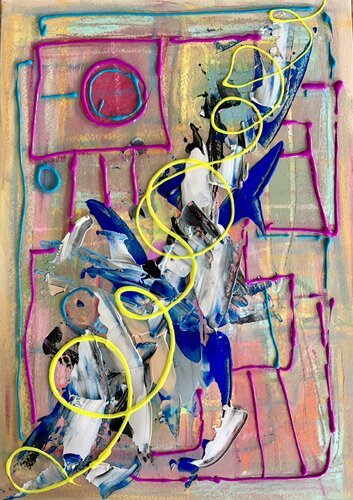 Danza tra linee e impulsi by Marisa Comparin, Painting for Sale on Select