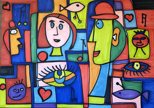 LA STANZA DEI VOLTI by Marisa Comparin, Painting for Sale on Select