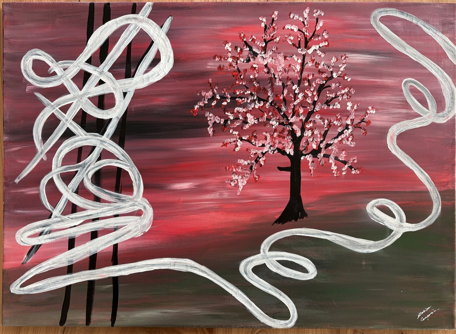 TRA I FILI DEL VENTO Marisa Comparin Original painting for sale