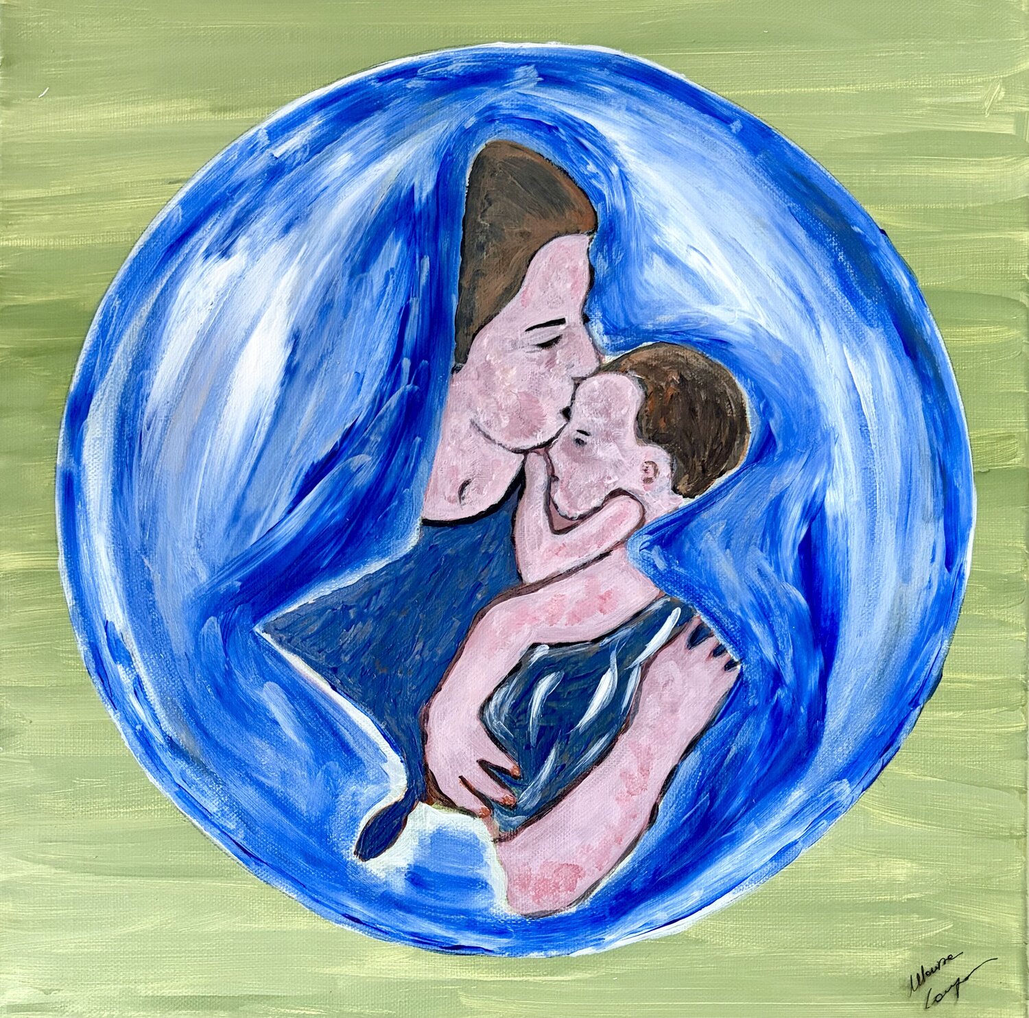 MADONNA CON BAMBINO Marisa Comparin Original painting for sale