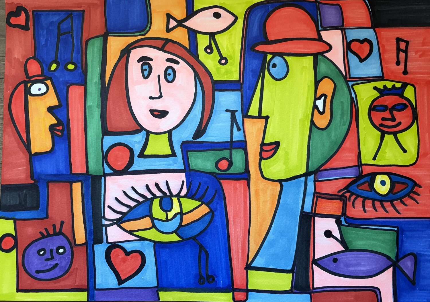 LA STANZA DEI VOLTI Marisa Comparin Original painting for sale