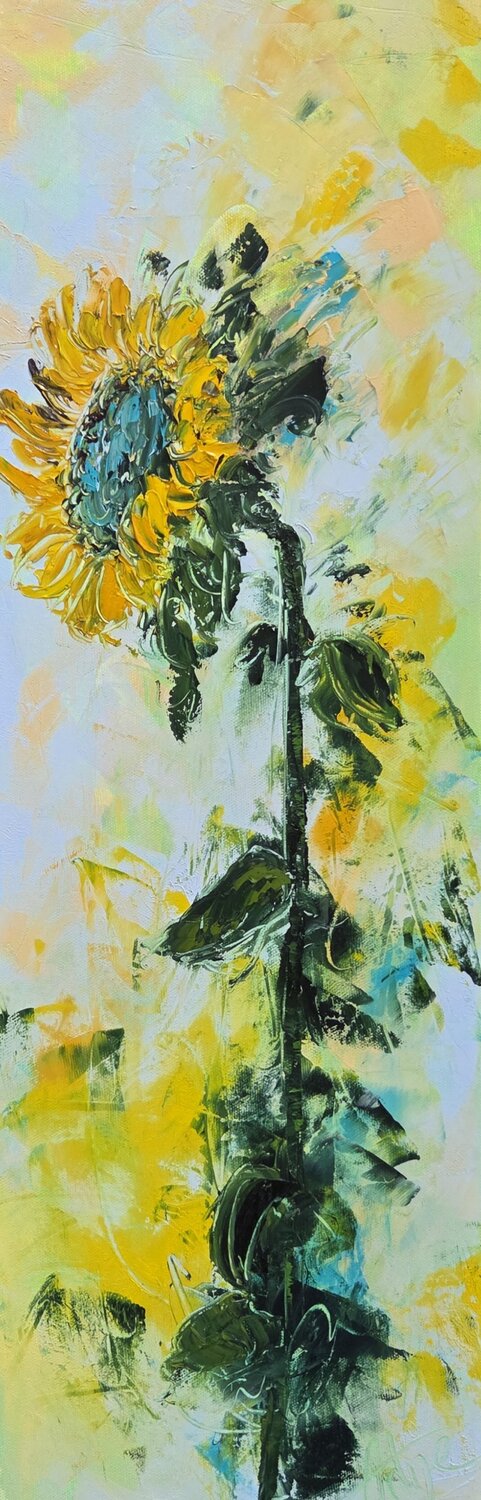 Le pied de tournesol Artize Original painting for sale