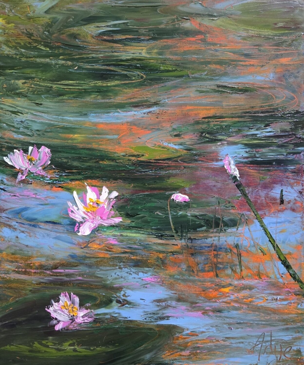 Les nénuphars Artize Original painting for sale