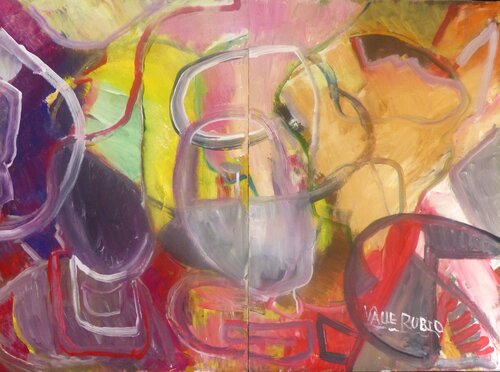 ESPACIAL (Díptico) by María del Valle RUBIO, Painting for Sale on Select