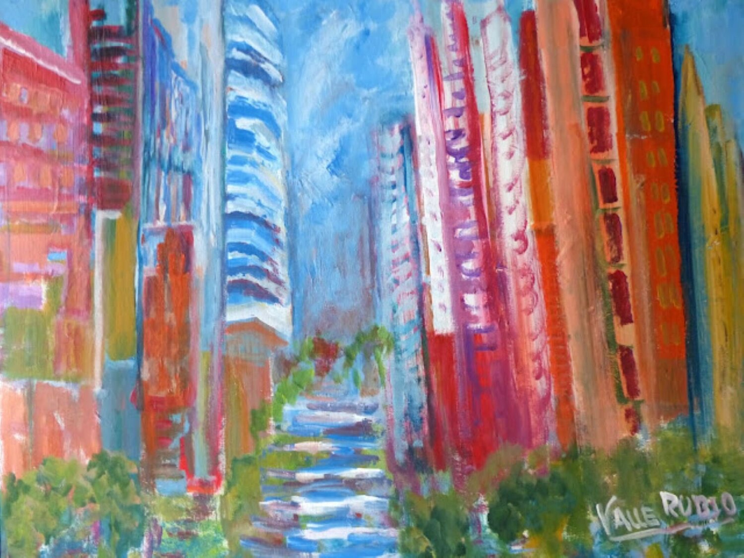 Boulevard María del Valle RUBIO Original painting for sale