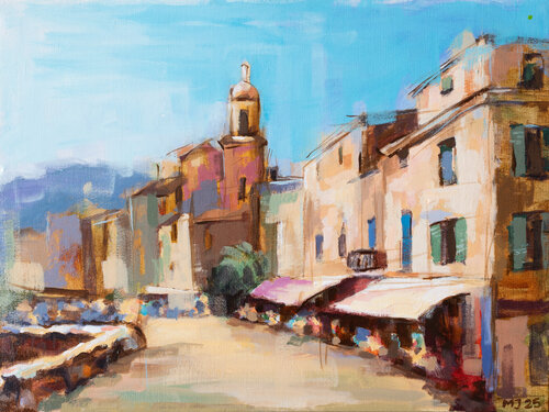 Sunlit Facade by Micjan, Painting for Sale on Select