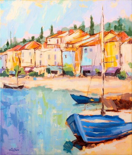 The Blue Boat by Micjan, Painting for Sale on Select