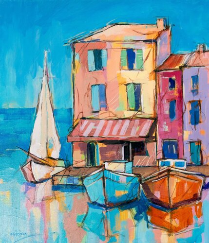 Where the Boats Dream by Micjan, Painting for Sale on Select