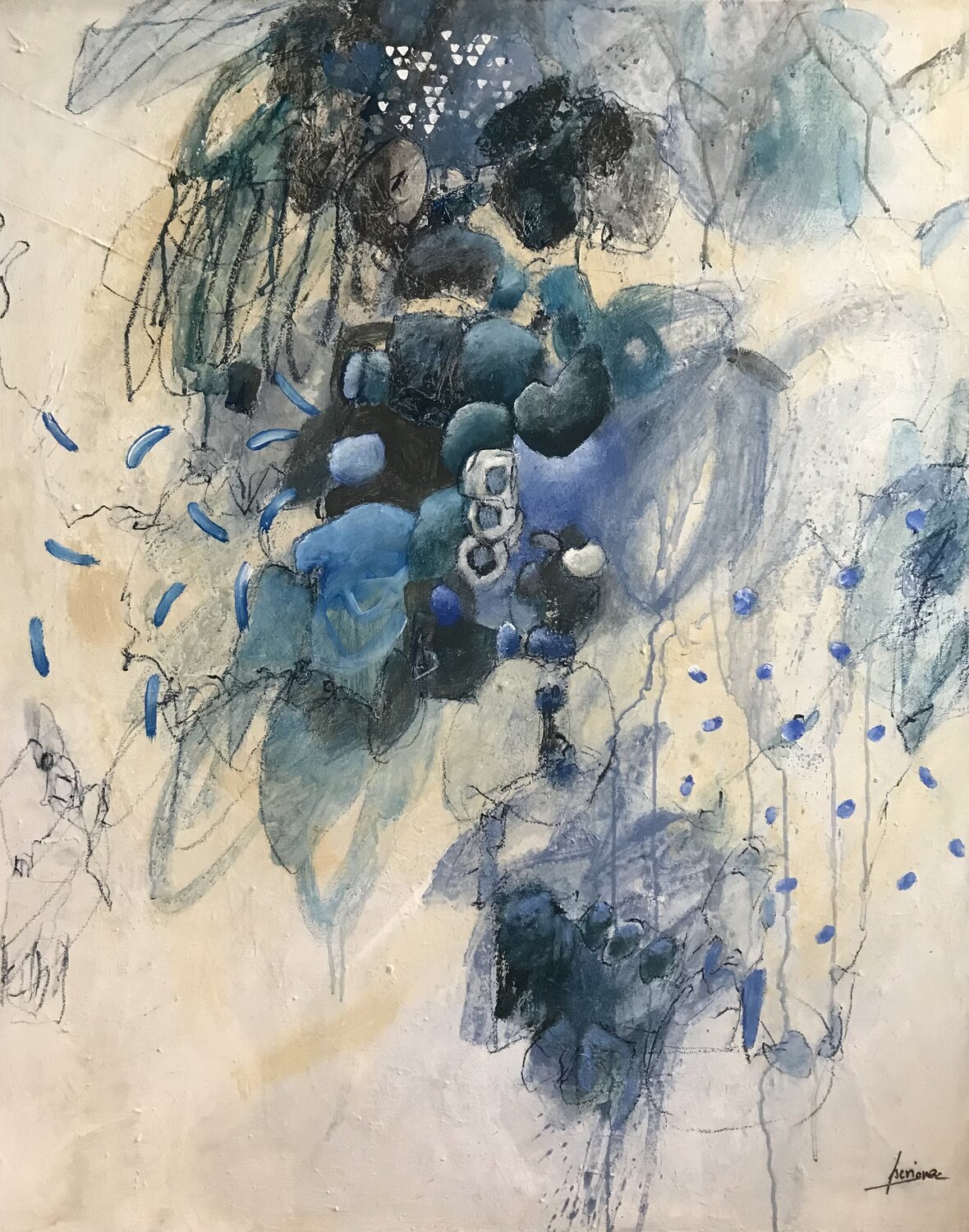 EN APESANTEUR Francine Scrignac Original painting for sale