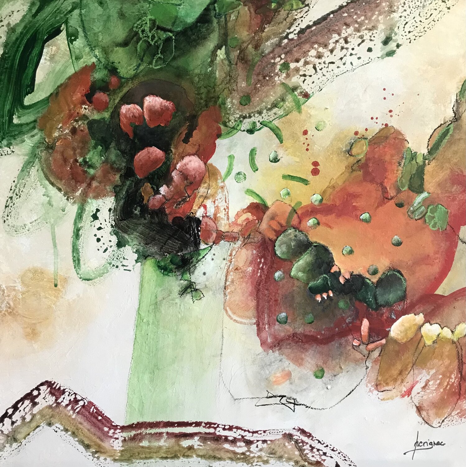 NATURE'S BLOOM HARMONY Francine Scrignac Original painting for sale