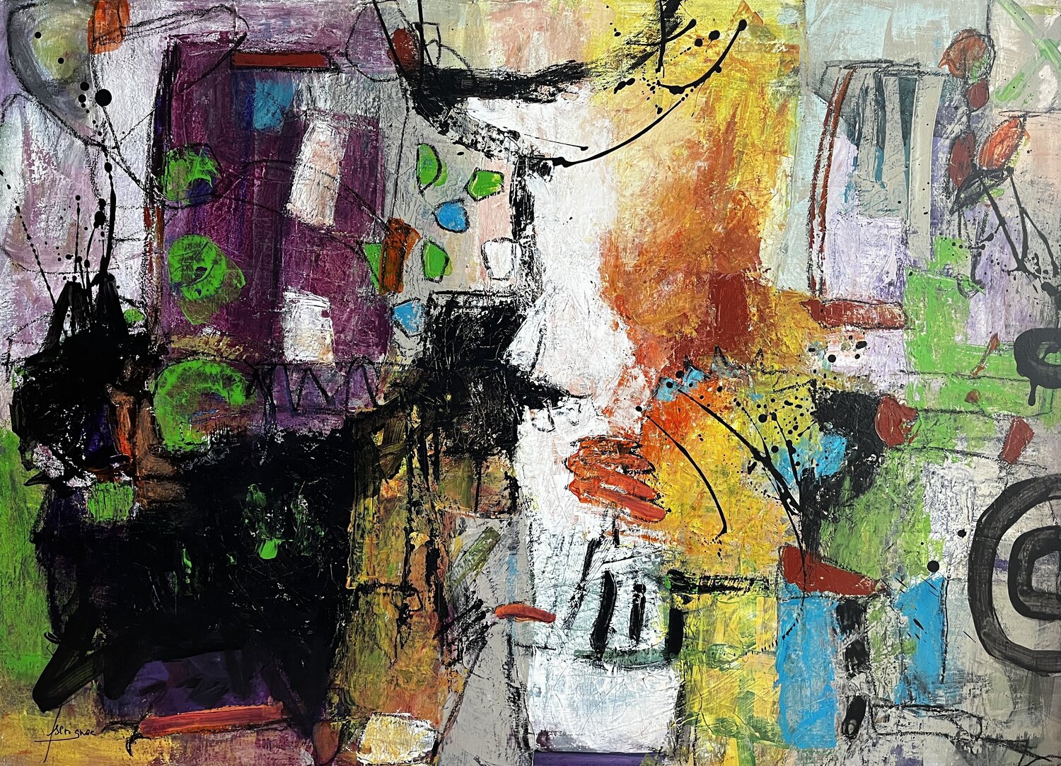EV'RYBODY WANTS TO BE A CAT Francine Scrignac Original painting for sale