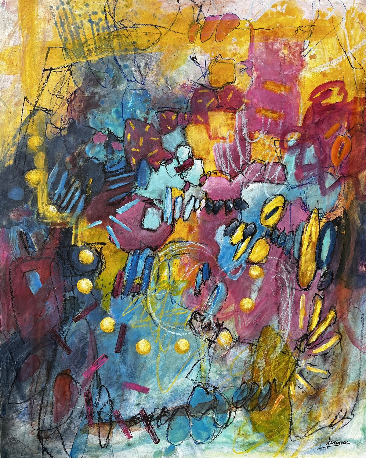 LET'S DANCE.2 Francine Scrignac Original painting for sale