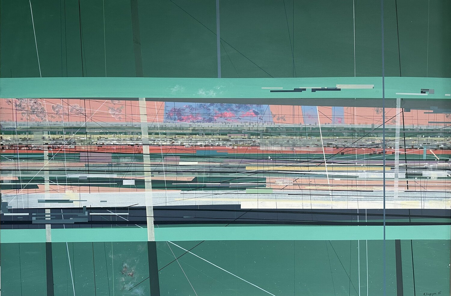 Digital City Matrix Vahagn Bagoyan Original painting for sale