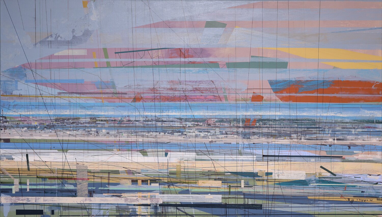Horizon of Urban Force Vahagn Bagoyan Original painting for sale