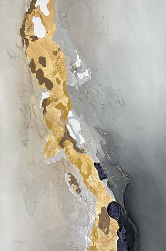 Visual poetry X - Golden, White, Black by Daniela Pasqualini, Painting for Sale on Select