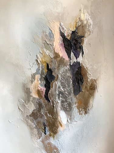 Golden view II- Golden, White, Bronze - ORIGINAL PAINTING by Daniela Pasqualini, Painting for Sale on Select