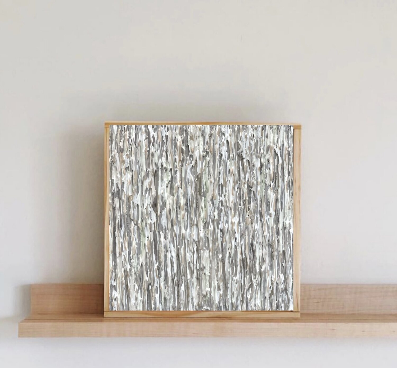 Linen Light II - Natural maple frame Daniela Pasqualini Original painting for sale