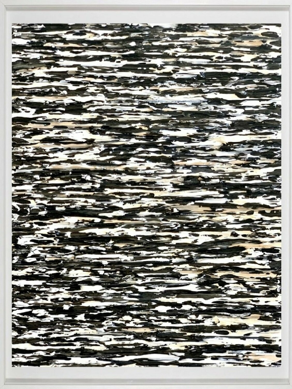 Visual Dance II - Original framed painting ready to hang - Black & White Daniela Pasqualini Original painting for sale