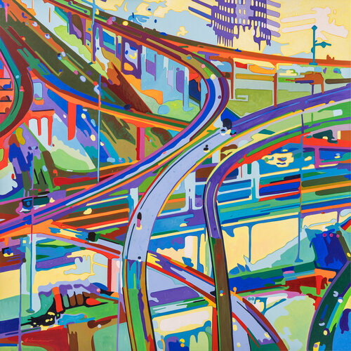 Immer und überall, Nr. 4 | Original Acryl Gemälde Leinwand by Uwe Fehrmann, Painting for Sale on Select